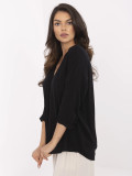 Elegantní černá blůza s 3/4 rukávy