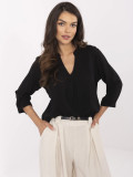 Elegantní černá blůza s 3/4 rukávy