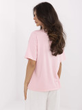 Stylové tričko s krátkým rukávem ve světle růžové