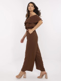 Elegantní hnědý overal s volány