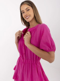 Růžový overal s krátkým rukávem
