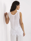 Bílá boho halenka s krajkou a vyšívkou