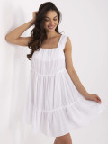 Bílé letní šaty s volánem