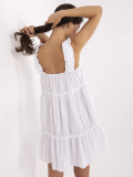 Bílé letní šaty s volánem