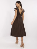 Hnědé midi letní šaty
