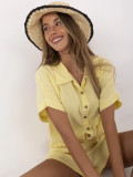 Mušelínová žlutá košile s krátkým rukávem