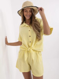 Mušelínová žlutá košile s krátkým rukávem