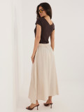 Béžová midi sukně s vázáním