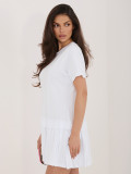 Bílé rozšířené mini šaty s krátkým rukávem