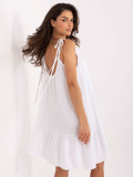 Letní šaty na ramínka v bílé barvě