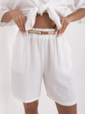 Bílé boho šortky s páskem