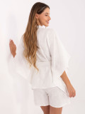 Bílý komplet s 3/4 rukávy a šortkami