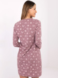 Dámská noční košile s dlouhým rukávem, tmavě růžová