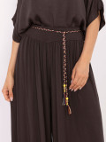 Elegantní palazzo kalhoty v tmavě hnědé barvě