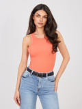 Žebrovaný oranžový top bez rukávů