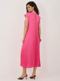 Elegantní růžové midi šaty s kapsami
