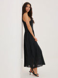 Černé maxi letní šaty na ramínka