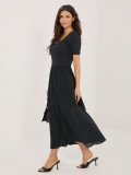 Černé rozšířené midi šaty s podšívkou