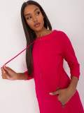 Fuchsiové mini šaty s 3/4 rukávem
