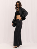 Šedé teplákové kalhoty wide leg