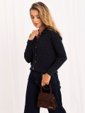 Elegantní tmavě modrý polo svetr s límečkem