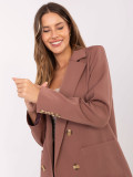 Elegantní tmavě béžové sako s podšívkou a kapsami