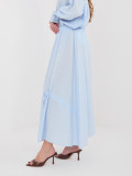 Světle modrá midi sukně s vázáním