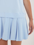 Světle modré rozšířené mini šaty z bavlny