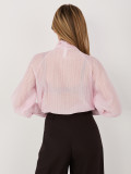 Růžová pruhovaná košile se šněrovacím výstřihem