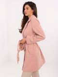Elegantní přechodný kabát v růžové