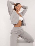 Světle šedé teplákové joggery s vysokým pasem