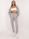 Světle šedé teplákové joggery s vysokým pasem