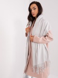 Světle šedá dámska pletená šála