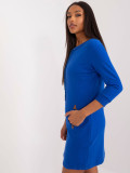 Kobaltové mini šaty s 3/4 rukávem