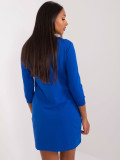 Kobaltové mini šaty s 3/4 rukávem