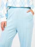 Dámské široké teplákové kalhoty ve světle modré barvě
