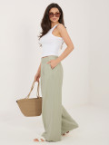 Pistáciové palazzo kalhoty z viskózy