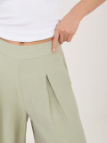 Pistáciové palazzo kalhoty z viskózy