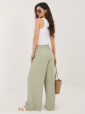 Pistáciové palazzo kalhoty z viskózy