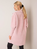 Pudrově růžový přechodný kabát z alpaky