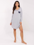 Dámská šedá noční košile s potiskem