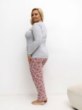 Dámské šedé pyžamo s květinovým vzorem
