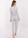 Dámské bavlněné pyžamo s potiskem, šedé
