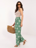 Zelené palazzo kalhoty s páskem