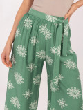 Zelené palazzo kalhoty s páskem