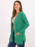 Zelený kardigan s kapsami