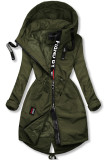 Khaki prodloužený plášť/parka