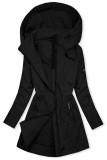 Černá jarní parka s vysokým límcem