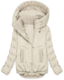 Přechodná bunda s kapucí krémová