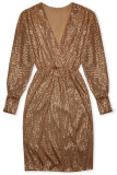 Mocca hnědé šaty s flitry